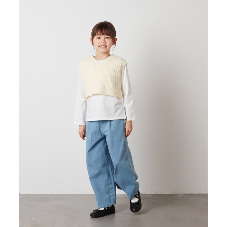[100-130]デニムワイドパンツ | a.v.v【KIDS】 | 詳細画像41 