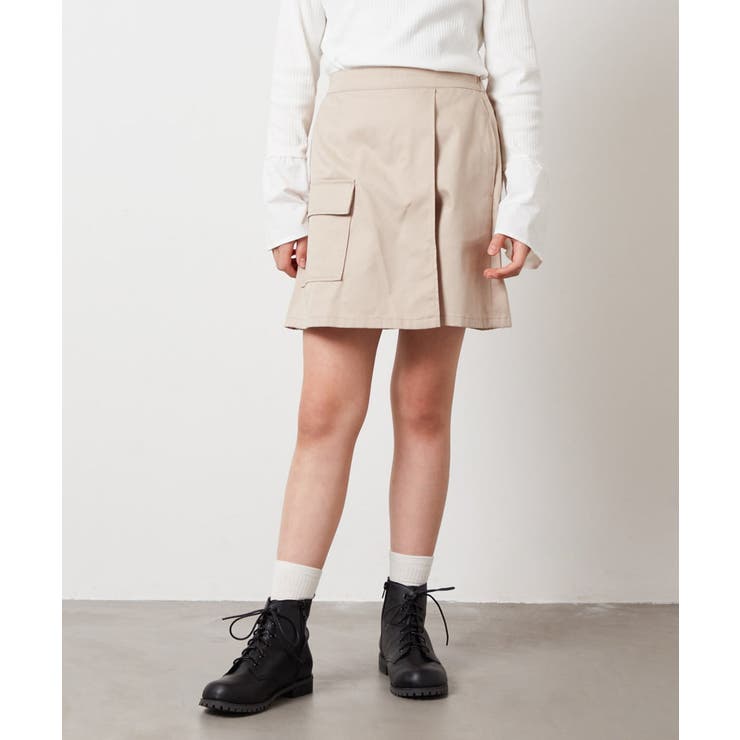 ベージュ | [100-130]カーゴポケットラップパンツ | a.v.v【KIDS】