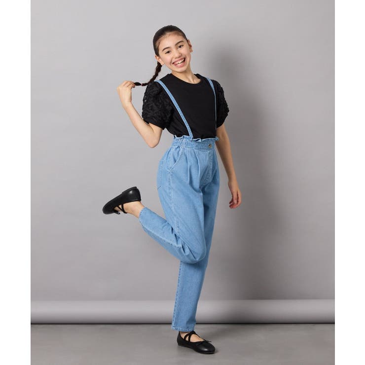 [120-130]サス付きタックテーパードデニムパンツ | a.v.v【KIDS】 | 詳細画像16 