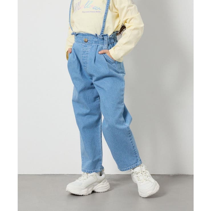 [120-130]サス付きタックテーパードデニムパンツ | a.v.v【KIDS】 | 詳細画像2 