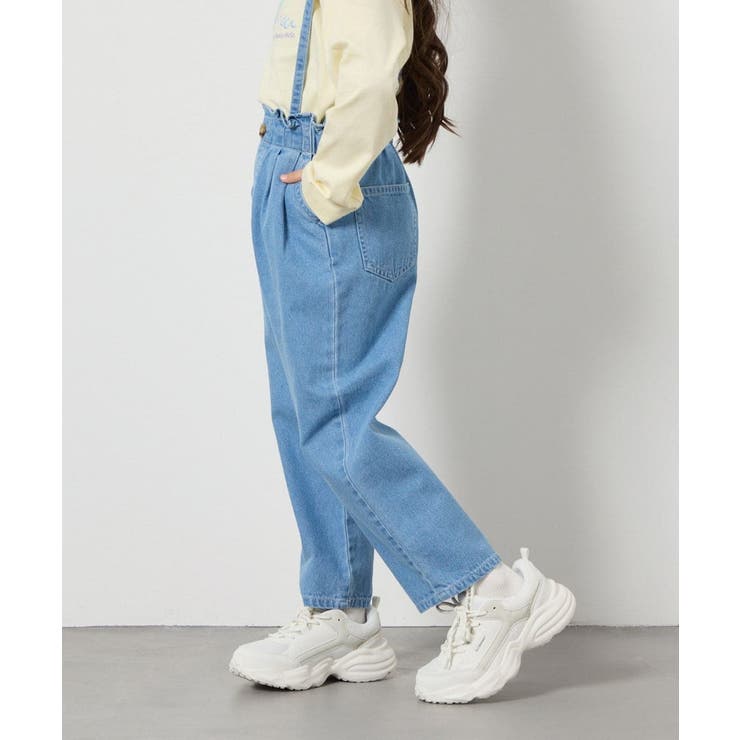 [120-130]サス付きタックテーパードデニムパンツ | a.v.v【KIDS】 | 詳細画像4 