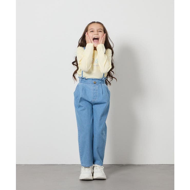 [120-130]サス付きタックテーパードデニムパンツ | a.v.v【KIDS】 | 詳細画像7 