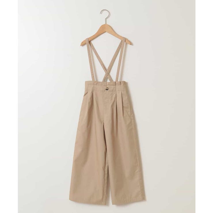 ベージュ | [120-130]【接触冷感】サス付きワイドパンツ | a.v.v【KIDS】