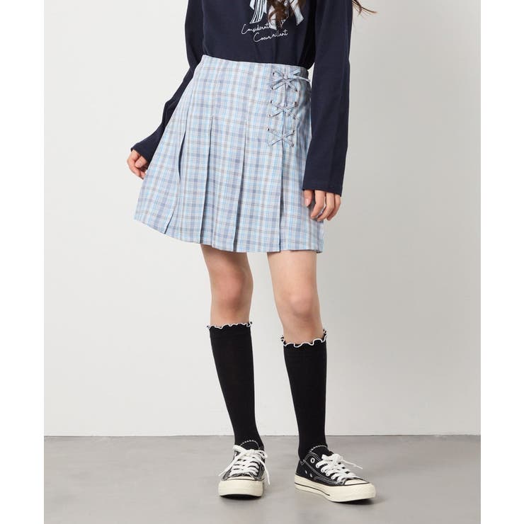 ライトブルー | [110-130]サイドレースアップスカパン | a.v.v【KIDS】