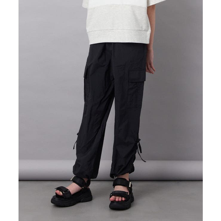 ブラック | [130]サイドリボンドロストカーゴパンツ | a.v.v【KIDS】