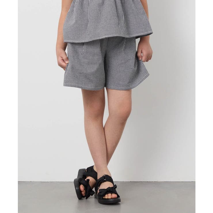 ブラック | [140-150]ワンタックキュロット | a.v.v【KIDS】