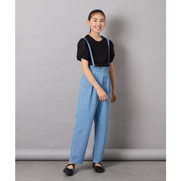 [160]サス付きタックテーパードデニムパンツ | a.v.v【KIDS】 | 詳細画像3 