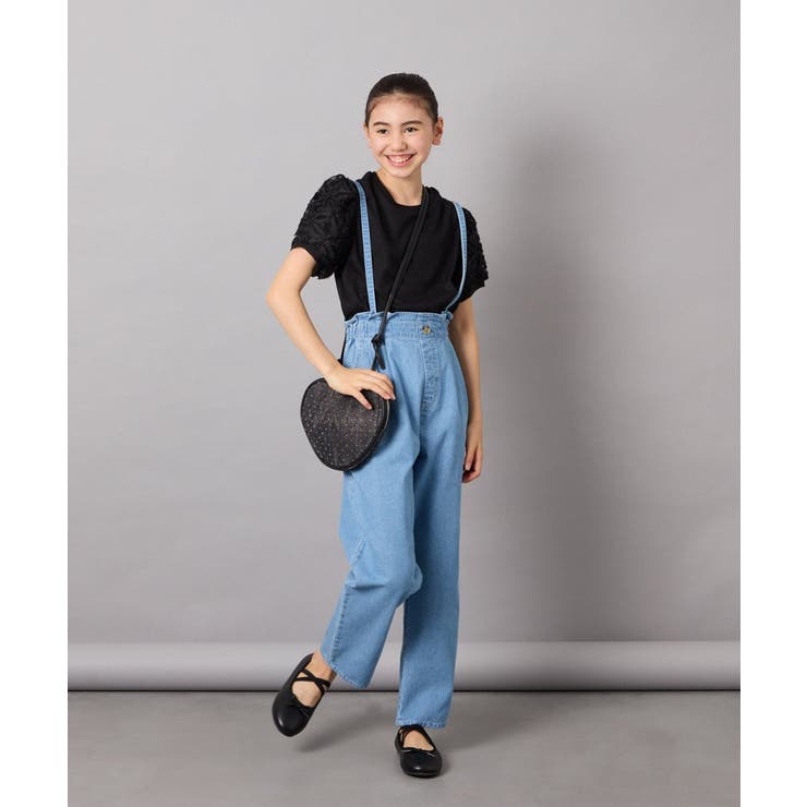 [160]サス付きタックテーパードデニムパンツ | a.v.v【KIDS】 | 詳細画像5 