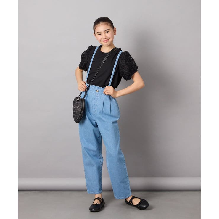 [160]サス付きタックテーパードデニムパンツ | a.v.v【KIDS】 | 詳細画像6 