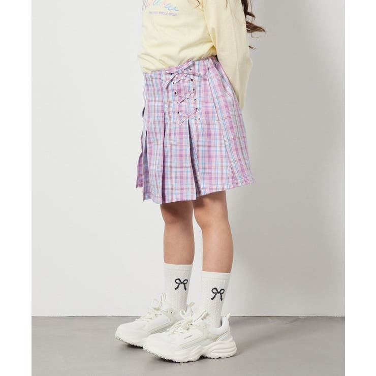 ラベンダー | [160]サイドレースアップスカパン | a.v.v【KIDS】