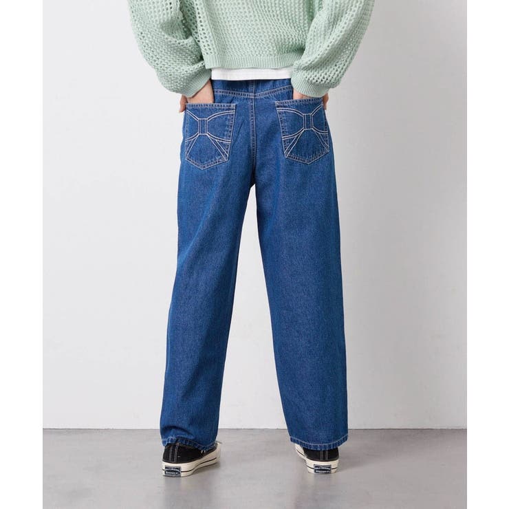 [120-160]【選べるデザイン】デザインワイドストレートデニム | a.v.v【KIDS】 | 詳細画像18 