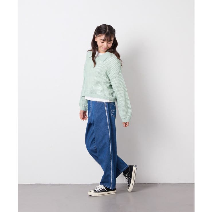 [120-160]【選べるデザイン】デザインワイドストレートデニム | a.v.v【KIDS】 | 詳細画像21 