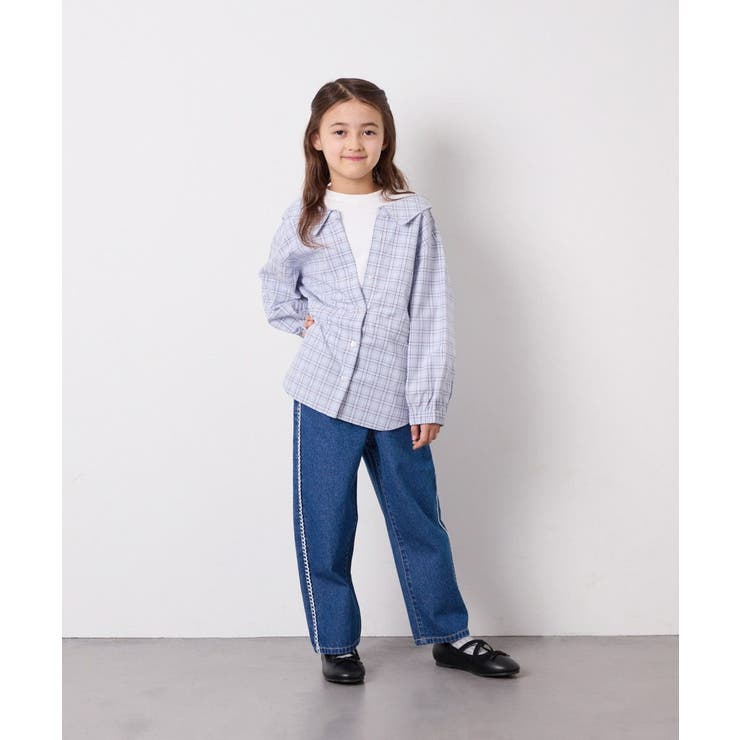 [120-160]【選べるデザイン】デザインワイドストレートデニム | a.v.v【KIDS】 | 詳細画像23 