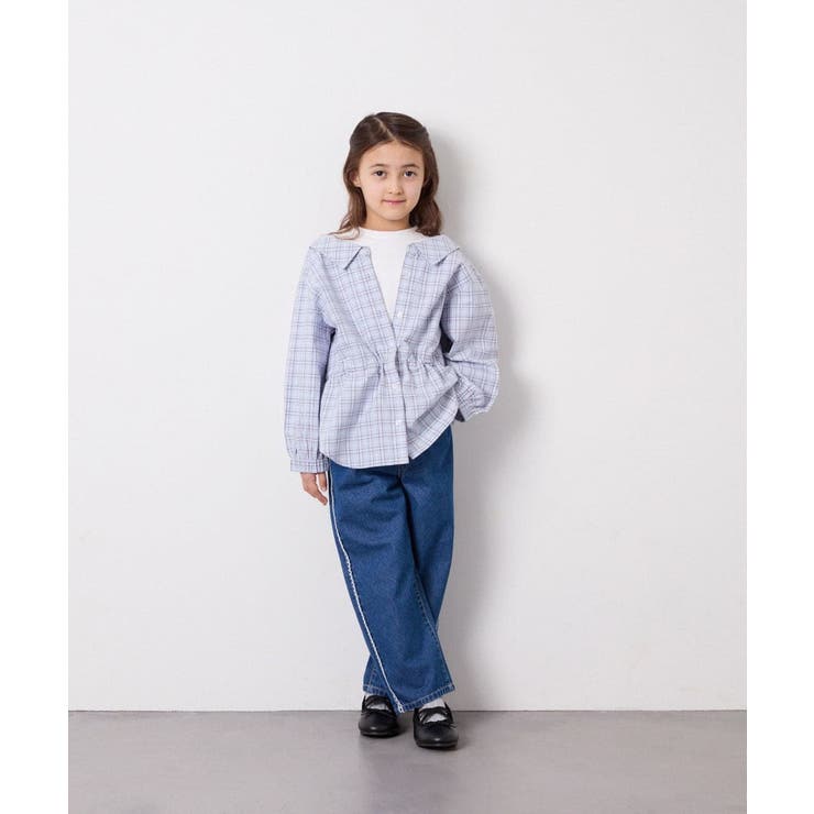 [120-160]【選べるデザイン】デザインワイドストレートデニム | a.v.v【KIDS】 | 詳細画像24 