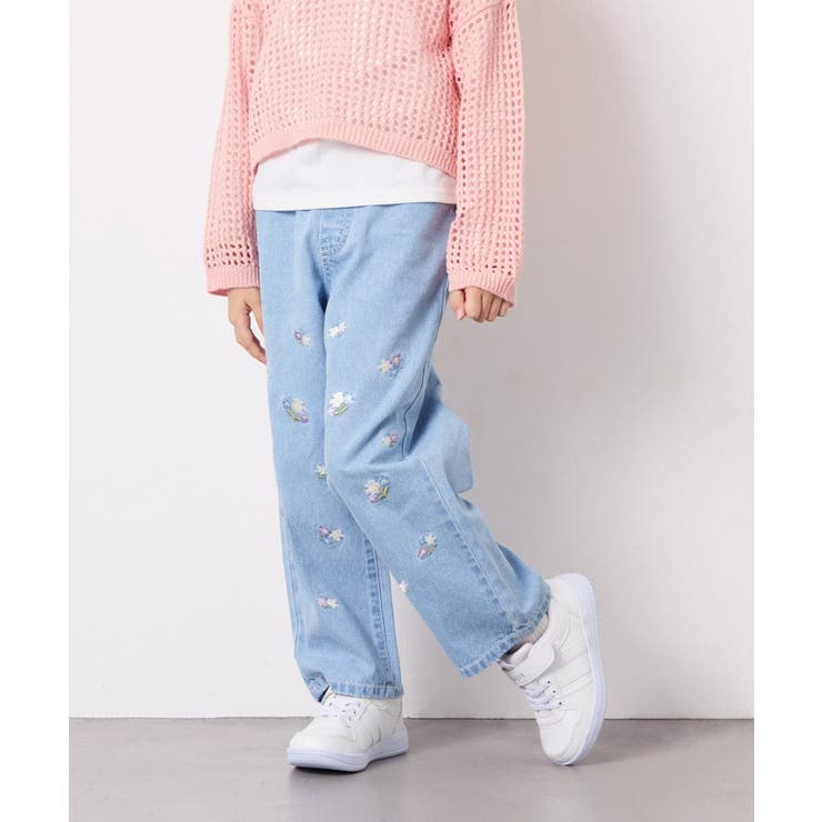 [120-160]【選べるデザイン】デザインワイドストレートデニム | a.v.v【KIDS】 | 詳細画像3 