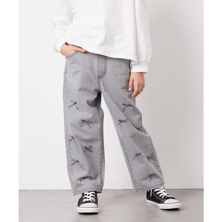 [120-160]【選べるデザイン】デザインワイドストレートデニム | a.v.v【KIDS】 | 詳細画像37 