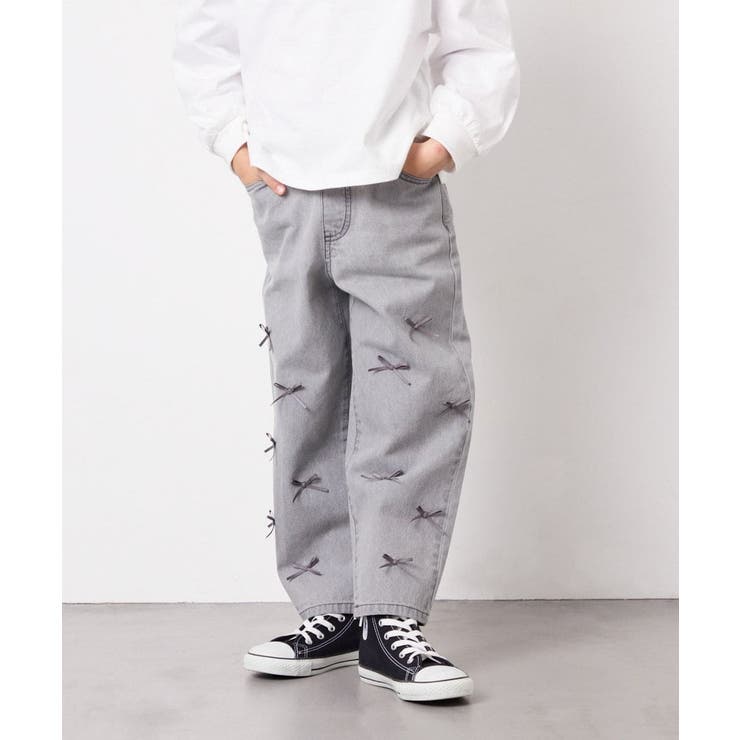 [120-160]【選べるデザイン】デザインワイドストレートデニム | a.v.v【KIDS】 | 詳細画像38 