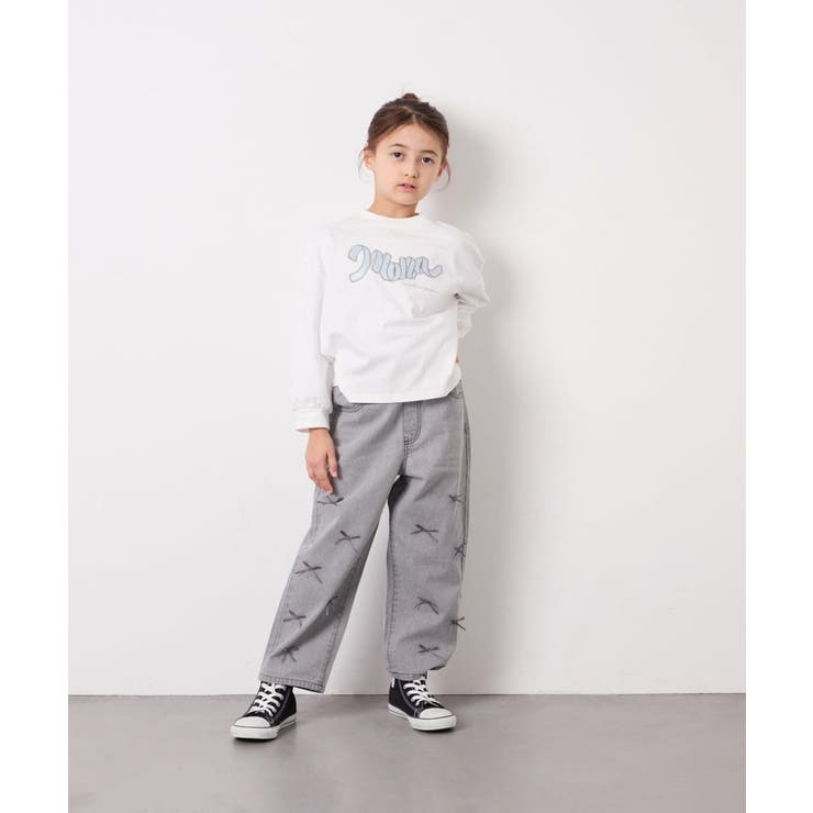 [120-160]【選べるデザイン】デザインワイドストレートデニム | a.v.v【KIDS】 | 詳細画像43 