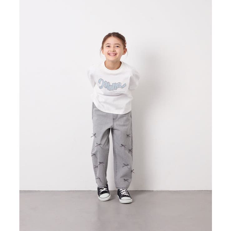 [120-160]【選べるデザイン】デザインワイドストレートデニム | a.v.v【KIDS】 | 詳細画像45 