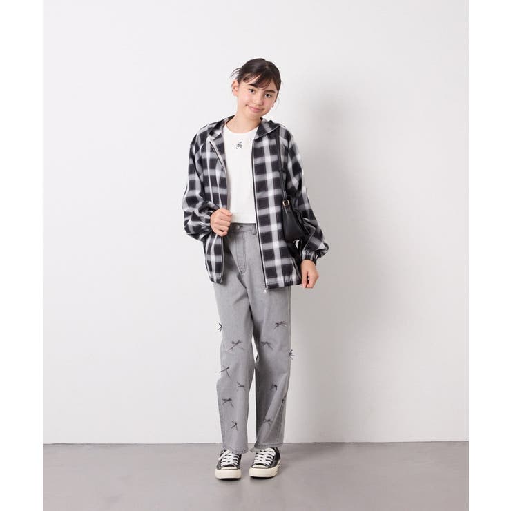 [120-160]【選べるデザイン】デザインワイドストレートデニム | a.v.v【KIDS】 | 詳細画像46 