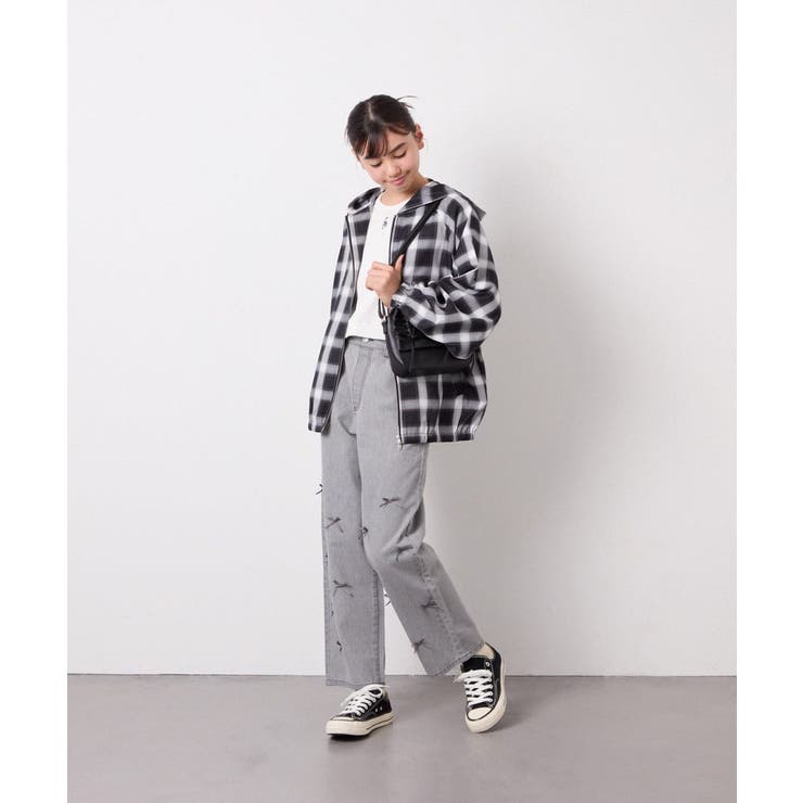 [120-160]【選べるデザイン】デザインワイドストレートデニム | a.v.v【KIDS】 | 詳細画像47 