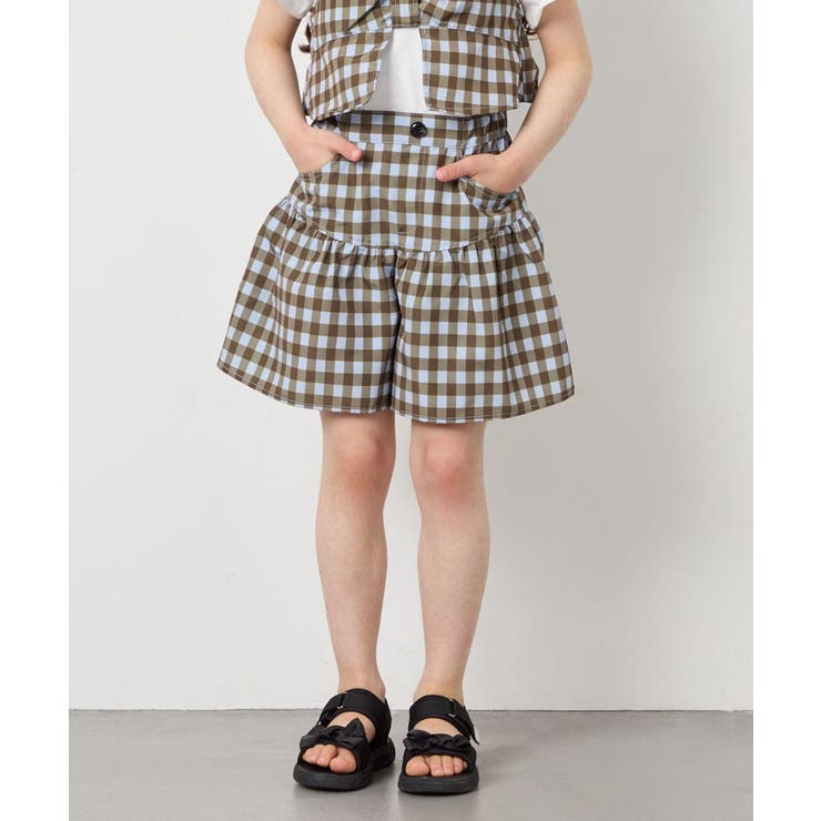 [120-160][ママとお揃いコーデが叶う]ギャザーキュロット | a.v.v【KIDS】 | 詳細画像2 