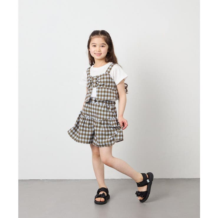 [120-160][ママとお揃いコーデが叶う]ギャザーキュロット | a.v.v【KIDS】 | 詳細画像6 