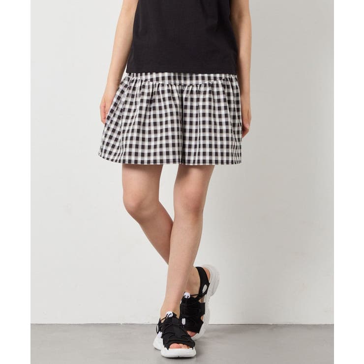 ブラック | [120-160][ママとお揃いコーデが叶う]ギャザーキュロット | a.v.v【KIDS】