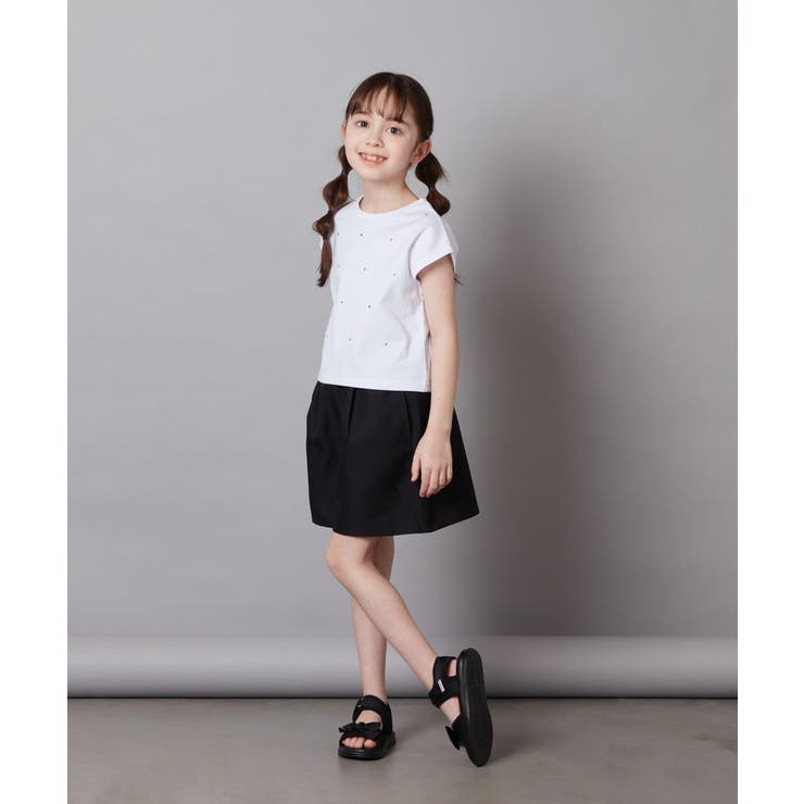 [100-130]【セットアップ対応】麻調タックキュロットパンツ | a.v.v【KIDS】 | 詳細画像11 