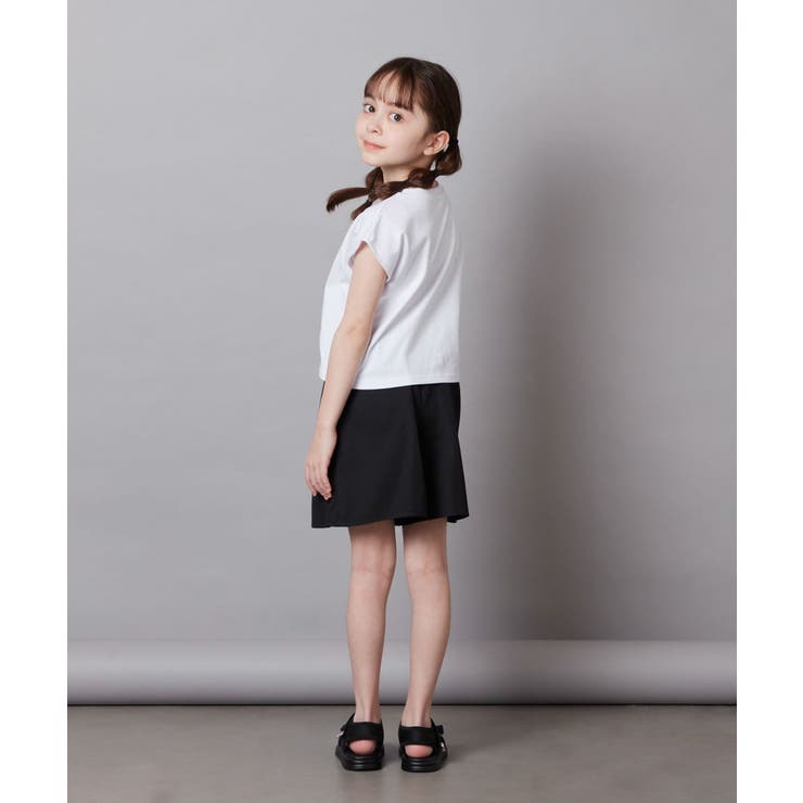 [100-130]【セットアップ対応】麻調タックキュロットパンツ | a.v.v【KIDS】 | 詳細画像14 