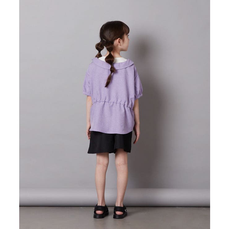 [100-130]【セットアップ対応】麻調タックキュロットパンツ | a.v.v【KIDS】 | 詳細画像19 