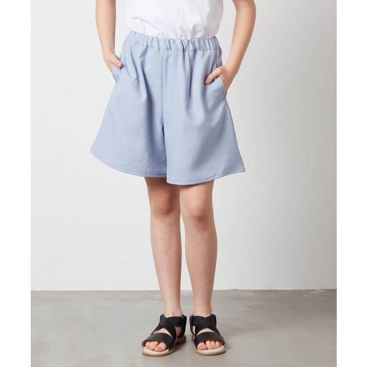 [100-130]【セットアップ対応】麻調タックキュロットパンツ | a.v.v【KIDS】 | 詳細画像20 