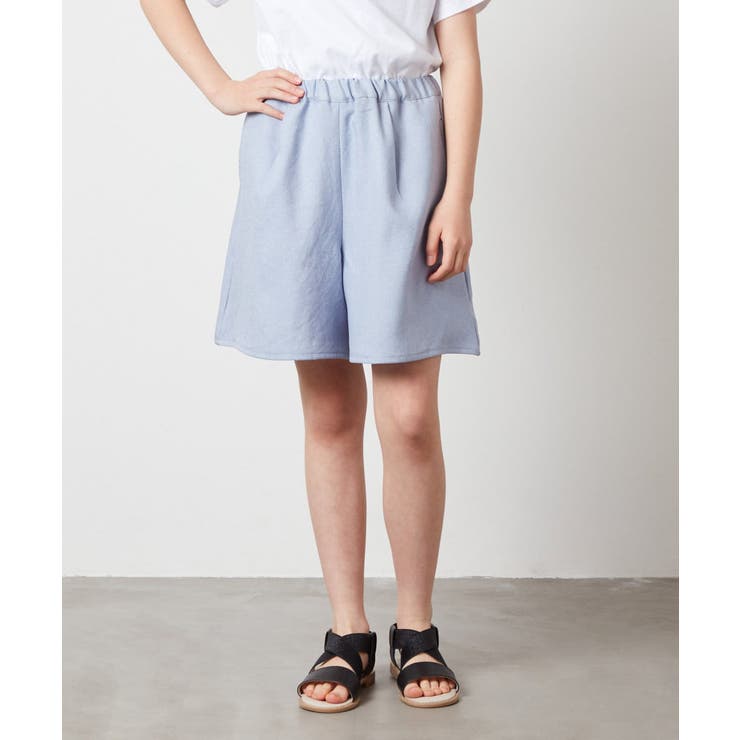 [100-130]【セットアップ対応】麻調タックキュロットパンツ | a.v.v【KIDS】 | 詳細画像22 