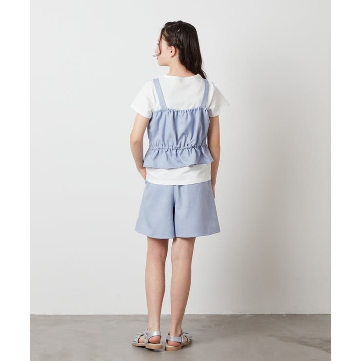 [100-130]【セットアップ対応】麻調タックキュロットパンツ | a.v.v【KIDS】 | 詳細画像33 