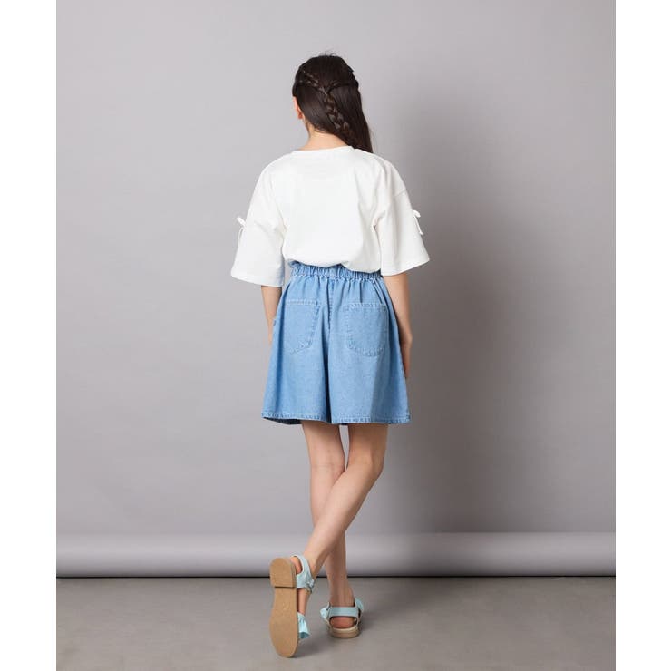 【接触冷感/ジメジメ対策】[100-130]デニムタックキュロット | a.v.v【KIDS】 | 詳細画像31 