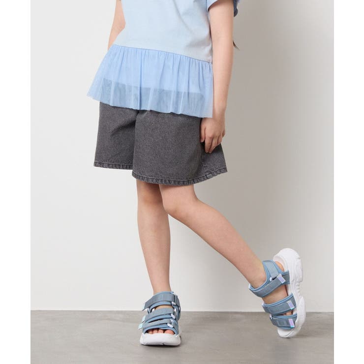 【接触冷感/ジメジメ対策】[100-130]デニムタックキュロット | a.v.v【KIDS】 | 詳細画像9 