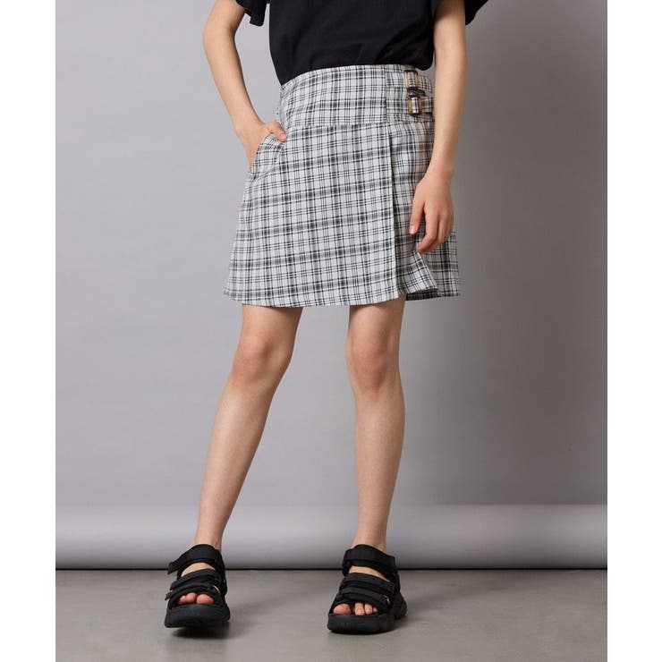 ブラック | 【接触冷感/ジメジメ対策】[160]サイドベルトキュロット | a.v.v【KIDS】