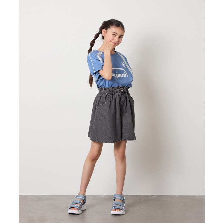 [160]【接触冷感】デニムタックキュロット | a.v.v【KIDS】 | 詳細画像17 