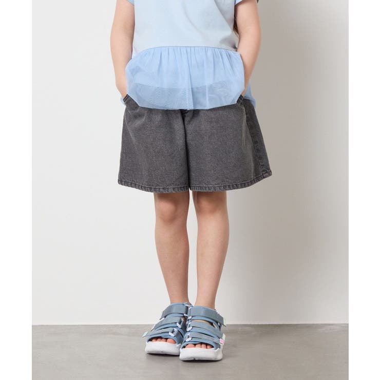 [160]【接触冷感】デニムタックキュロット | a.v.v【KIDS】 | 詳細画像23 