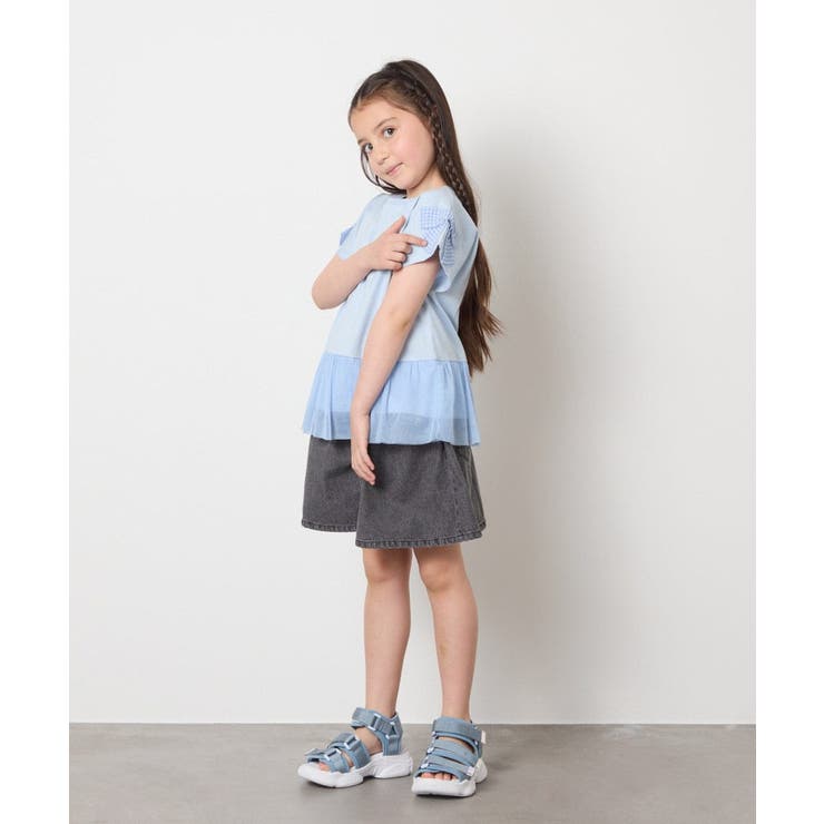 [160]【接触冷感】デニムタックキュロット | a.v.v【KIDS】 | 詳細画像24 