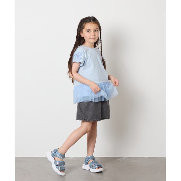 [160]【接触冷感】デニムタックキュロット | a.v.v【KIDS】 | 詳細画像26 