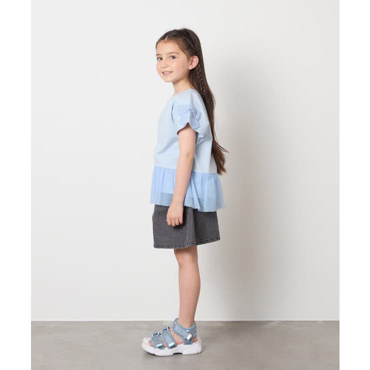 [160]【接触冷感】デニムタックキュロット | a.v.v【KIDS】 | 詳細画像27 