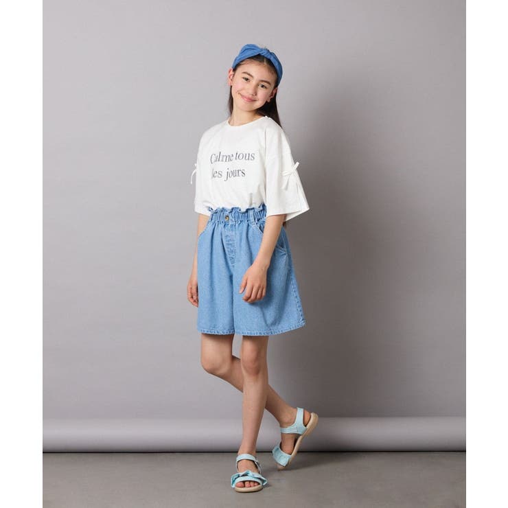 [160]【接触冷感】デニムタックキュロット | a.v.v【KIDS】 | 詳細画像8 