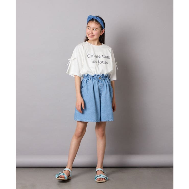 [160]【接触冷感】デニムタックキュロット | a.v.v【KIDS】 | 詳細画像9 