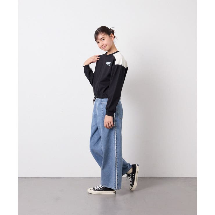 [120-160]フリンジケミカルワイドデニム | a.v.v【KIDS】 | 詳細画像8 