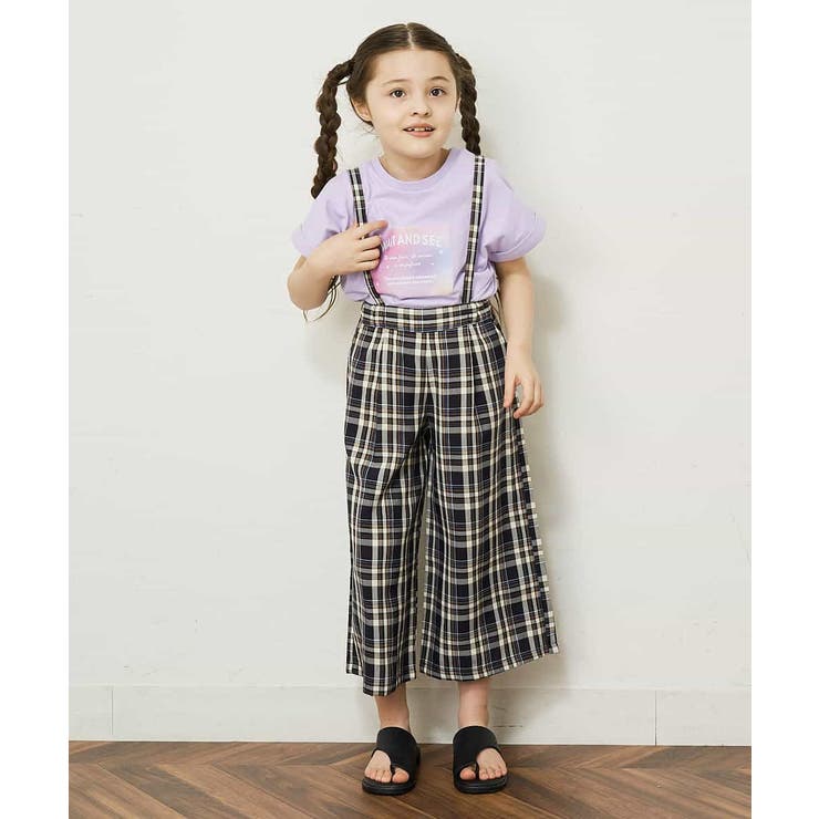 ジャスグリッティー JUSGLITTY サスペンダー付ワイドパンツ