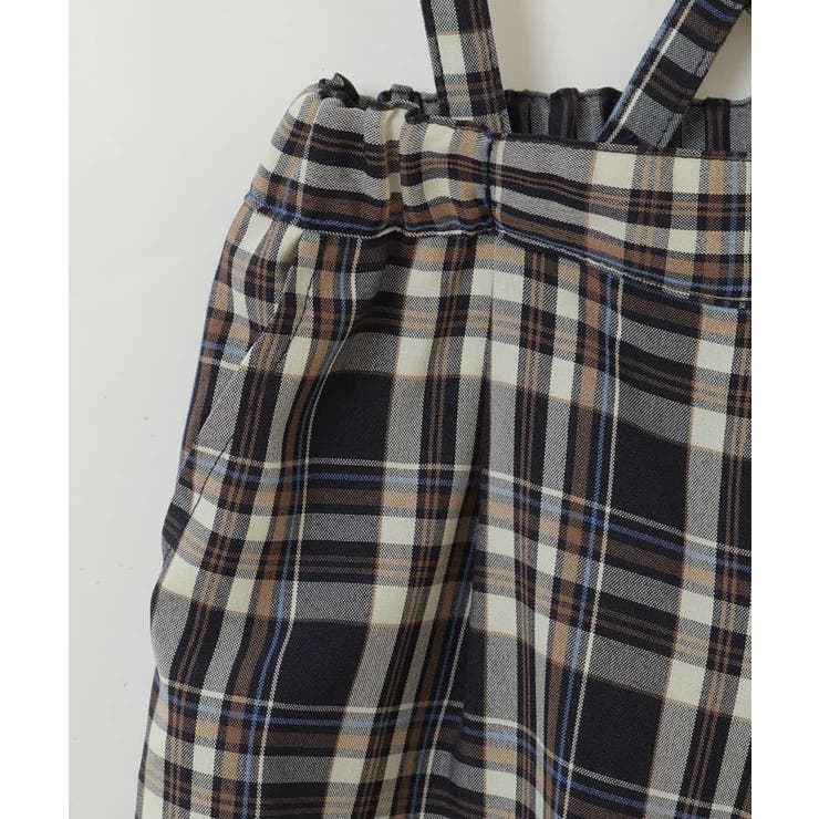 2WAYサスペンダー付きチェックワイドパンツ ＜Le temps