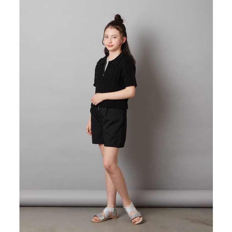 【新品同様】 bow.a ボウエー タックショートパンツ FREE ブラック 140-150]ワンタックショートパンツ[品番：ITKW0017735]｜a.v.v