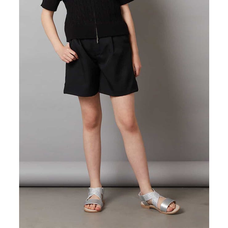 ブラック | [140-150]ワンタックショートパンツ | a.v.v【KIDS】