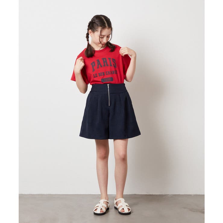100-130]フロントジップショートパンツ[品番：ITKW0017823